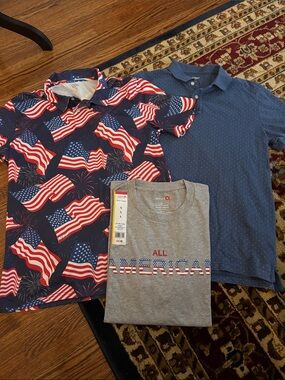 Mens Lot of Patriotic Tops M L EUC